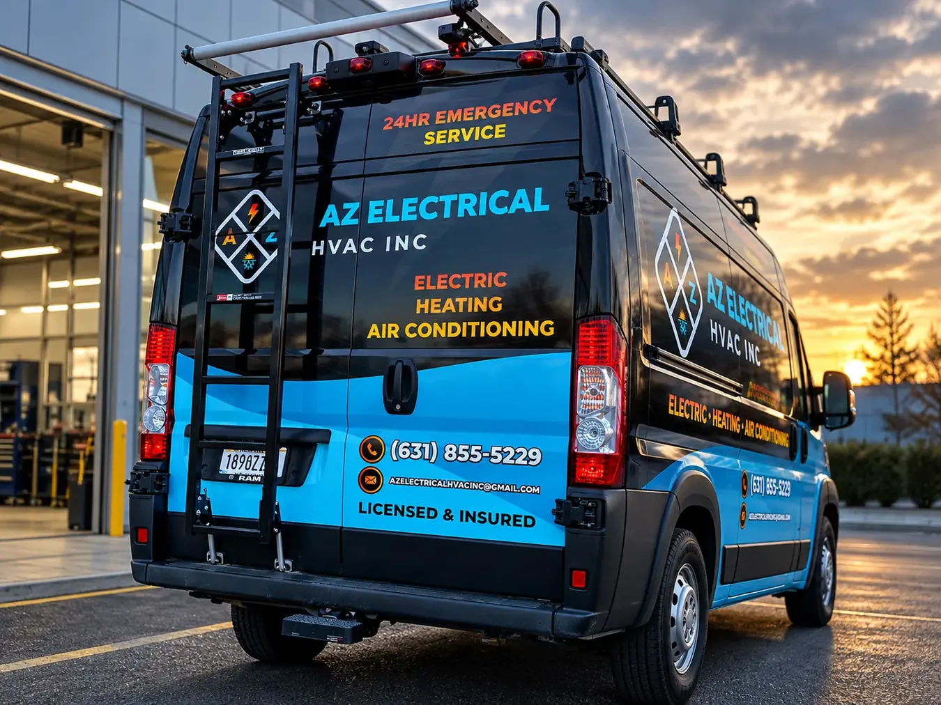 Rear of the AZ Electrical HVAC service van